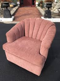 1980's Dusty Rose Swivel Chair at 1stDibs