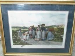 "Berry Pickers" by Jennie Brownscombe w/ Jas S. King 44 x ...