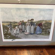 HUGE Berry Picker, original Jennie Brownscombe, etched by ...