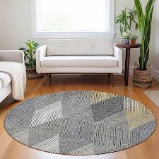 Addison Rugs Chantille ACN962PW 8 x 8 (ft) Loomed Pewter Round Indoor/Outdoor Geometric Machine washable Pet Friendly Area rug in the Rugs department at Lowes.com
