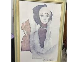 Vintage 1970s Christine Rosamond “denim and Silk” and "sea Wall" Matching Frames Set Art Work - Etsy