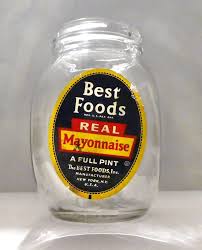 Vintage Best Foods Mayonaise Jar, 1 Pint, Square ...