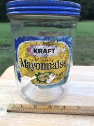 1970's 1977 KRAFT Mayonnaise Glass Ball Jar Lid Vintage ...