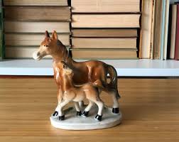 1950s Vintage Japanese Horse and Baby Horse Porcelain ...