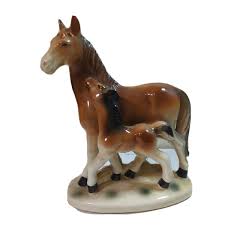 Vintage Horse Figurine Mare And Foal Ceramic Base 7” X 6” | eBay