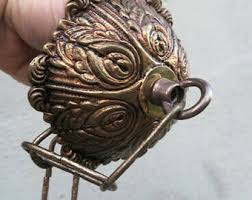 Antique Acanthus Brass Bronze Cap Canopy FRENCH Lamp ...