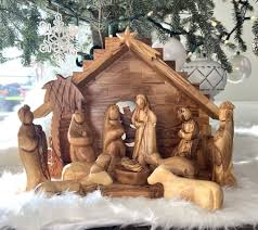 Handmade Olive Wood Nativity Set: Holy Land Christmas ...
