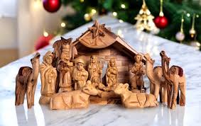 Olive Wood Musical Nativity Set, Olive Wood Nativity Scene ...