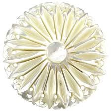 Similar Items to Vintage Hand Carved Mother of Pearl Pin Flower