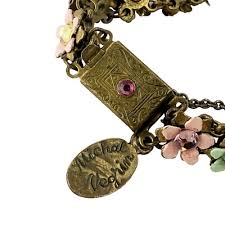 Michael Negrin Flower Bracelet 7" Multicolored Rhinestone Spring Jewelry | eBay