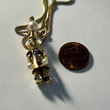 Vintage 14k Gold Clown Charm Pendant: Pearl, Sapphire & Ruby ...