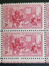 Stamp Block Issued 1952: 3-cent "200th Anniversary: The Birth of Betsy Ross" Red | eBay