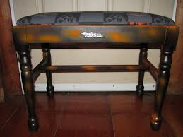 Vintage OLD Harley Davidson Hand Painted - CUSHION BENCH ...