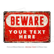 Custom Text Metal Warning Sign, Personalized Gift - Etsy