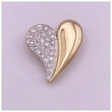 Bewitched Heart Pendant 14K Two-Tone Gold .50 Carat Diamond *. For Sale at Ruby Lane