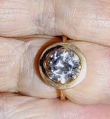 Genuine Round White Topaz stone Ring 10K Yellow Gold size 5 ((622)) | eBay