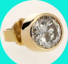 Diamond Stud SINGLE Earring .83CT YG Screw Back Stud ½ PAIR! | eBay