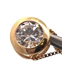 Designer 14K Yellow Gold Diamonique Solitaire Cubic Zirconia Pendant Necklace - Etsy