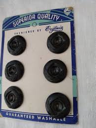 Vintage Superior Quality Button Card-fancy Black Plastic ...