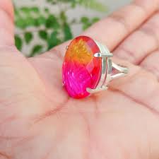 Handmade Sterling Silver Tourmaline Statement Ring - Etsy