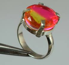 21.80 Ct Round Bi Color Alexandrite Gemstone Ring Classic ...