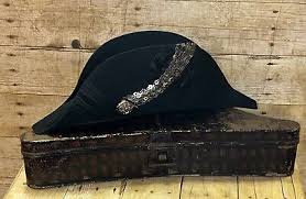 WW11 Military Naval Black Dress Cocked Bicorn Hat In Original Toleware Tin Case | eBay