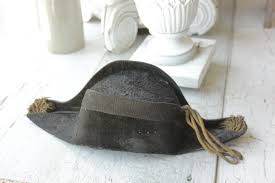 Antique French Bicorn Hat black Navy Naval Military 1870-1910 | #1862380834