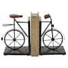 Litton Lane Black Metal Bike Bookends with Wood Accents (Set of 2) 79639 - The Home Depot