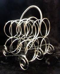 POLISHED CHROME SPIRAL BAR WINE RACK w/CARRYING HANDLE ...