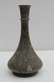 Antique Old Hand Crafted Iron Engraved Bidri Silver Leaf Work Flower Pot NH1029 | eBay