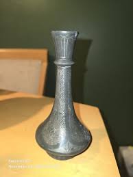 Antique Hand Carved Silver Inlay Bidri Work Mughal Islamic Flower Pot Vase Pot | eBay