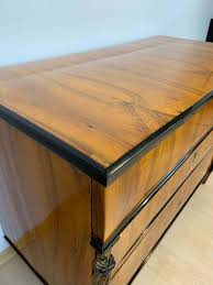 Proantic: Empire Commode, Walnut Veneered With Caryatid Pilasters, Aus