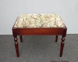 Vintage French Tapestry Bench Stool ~ Country Setting Horses Crossing Steams - Etsy