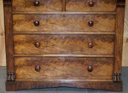 Large 19th Century Light Flamed Hardwood Chest of Drawers ...
