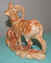 Vintage Big Horn Sheep Mountain Goat Ram Ceramic Figurine ...
