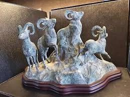 Bighorn Rams Mixed Metal Sculpture 60s Toyo Los Angelas Limited Edition!! | eBay
