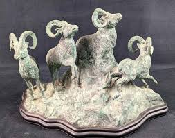 Vintage Cleo Hartwig Sculpture Collectors Bronze Ram