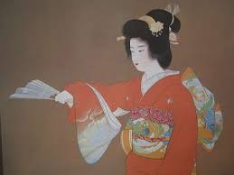 Hanging Scroll With Bijinga Titled "Jo-no Mai" - Japanese ...