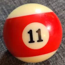 Vintage # 11 Red Stripe Pool Ball Replacement 2.25" Bold Numbering | eBay