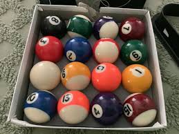 16 Vintage Mini Billiard Ball Set - Small Pool Balls - 1.5" with box t