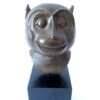 Japanese Bronze Monkey Bust with Iron Stand - Zentner Collection