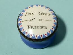 18thC Staffordshire Enamel Cutest Pill Box " The GIFT of a FRIEND " 3cm #T622A | eBay