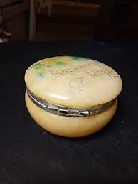 Vintage Trinket Box Genuine Alabaster Hand Carved Italy Happy 25th Anniversary | eBay