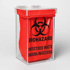 Biohazard Waste Container — Clear Acrylic Lab Receptacle ...