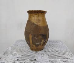 Old Antique Ancient Clay Vessel Vase Without Handle. Brown ...