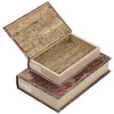 A&B Home 36495 Anita 8.7 inch Brown and Multi-Color Book Box, Set of 6