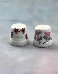 Vintage Dutch Thimbles: Set of 6, Floral & Bird Designs - Etsy