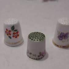 Vintage Floral Bone China Thimbles, Ashleydale, Hand Painted ...