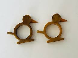 2 vintage Bakelite bird napkin ring holders | eBay