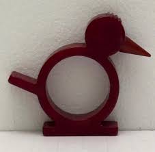 Vintage Bakelite Bird Napkin Ring | Red With Red Beak - Etsy